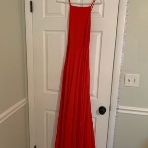 Orange dress, open back